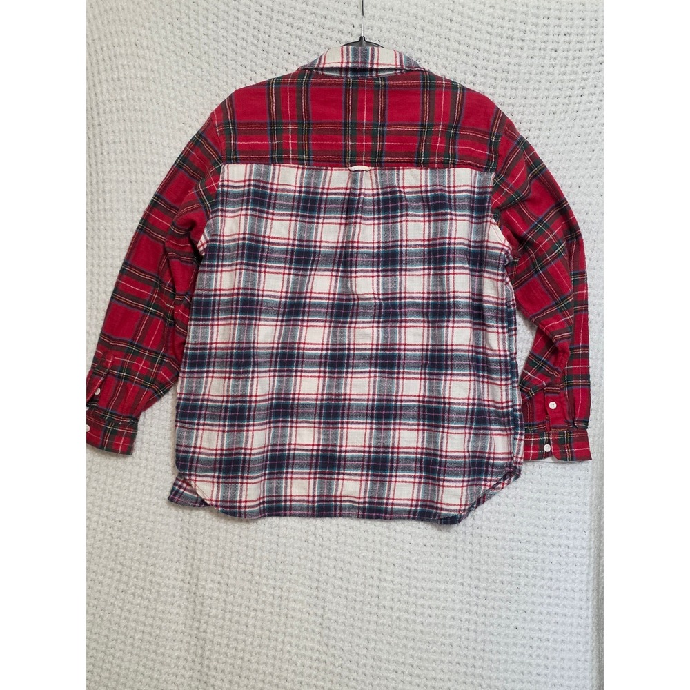 American Eagle Outfitters Plaid Flannel Shirt Red Blue White Long Sleeve Men's M - Picture 4 of 4